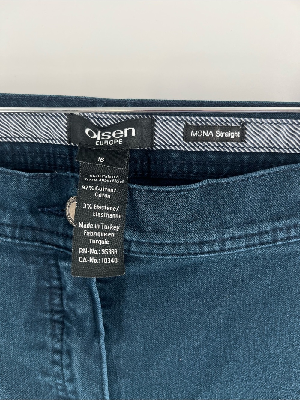 Olsen Europe Mona Straight Jeans Women’s 16 Dark Wash Stretch Cotton Denim - Picture 4 of 8